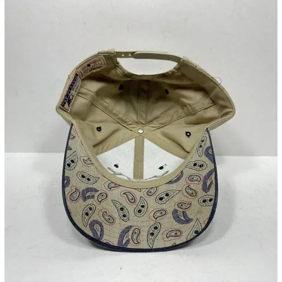 Vtg 1990s Starter MLB Atlanta Braves Paisley UnderBrim Letterman A‎ Snapback Hat